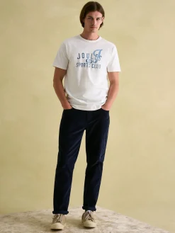 Flynn Cream Jersey Crew Neck T-Shirt