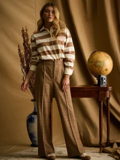 Foxley Check Wide Leg Tweed Trousers