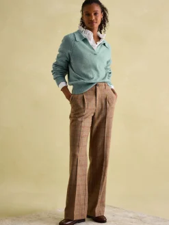 Foxley Check Wide Leg Tweed Trousers
