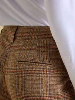 Foxley Check Wide Leg Tweed Trousers