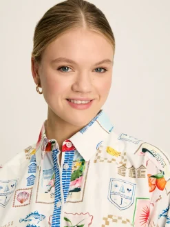 Francesca White Tie Waist Shirt Dress