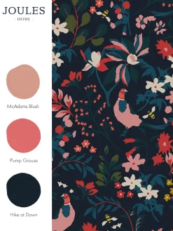 French Navy Fields Edge Floral 10M Wallpaper