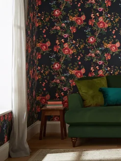 French Navy Forest Chinoiserie 10M Wallpaper