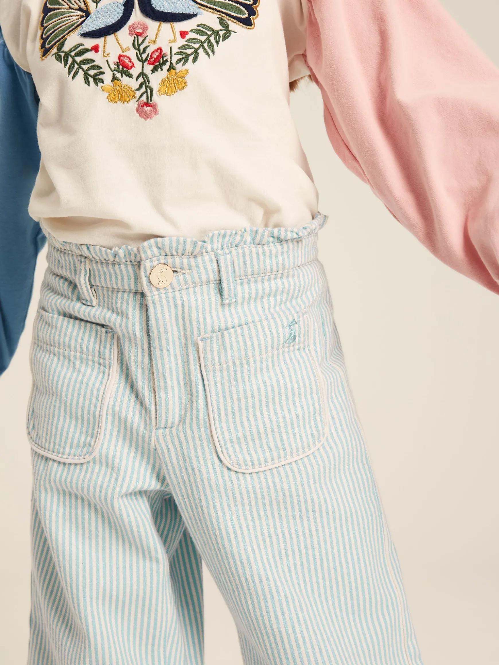 Georgia Blue Striped Wide Leg Trousers