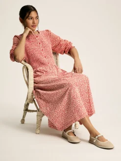 Gia Red Mixed Fabric Dress