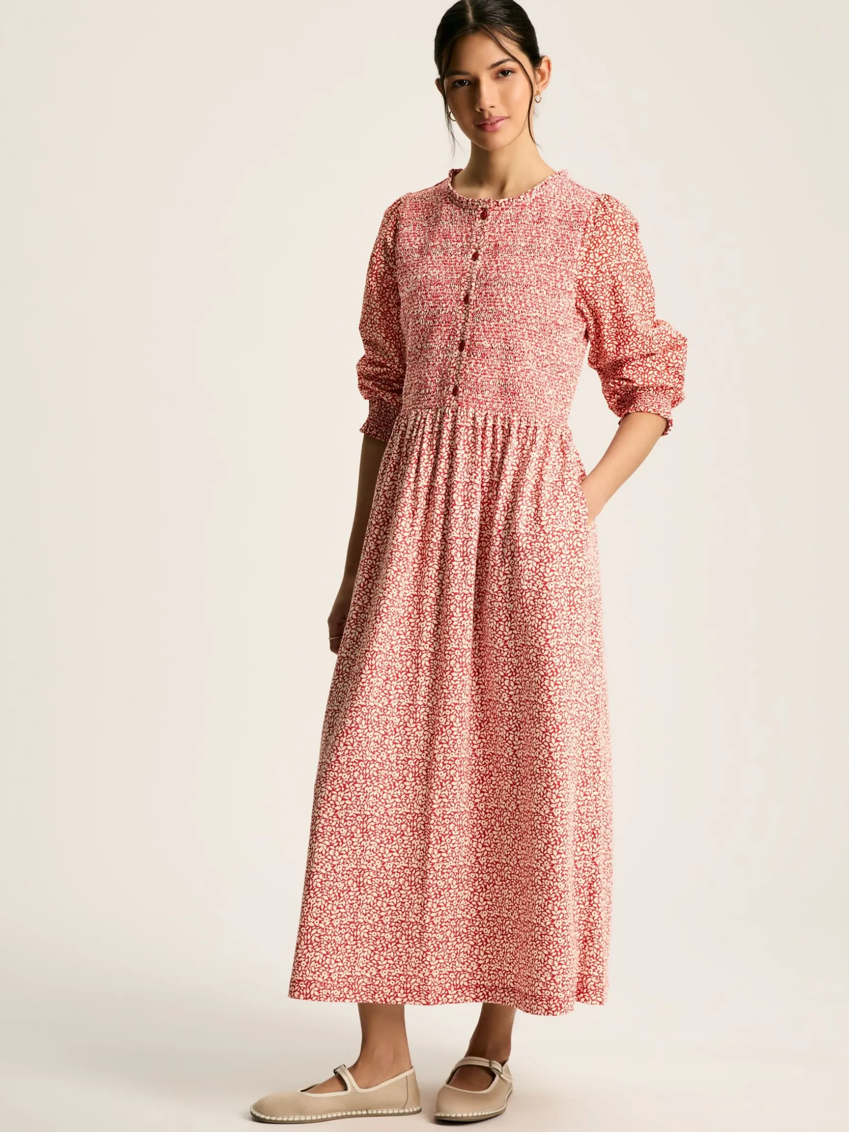 Gia Red Mixed Fabric Dress