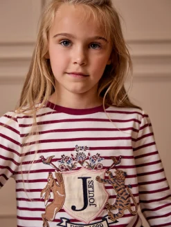 Girls' Ava Berry Red Stripe Artwork T-Shirt