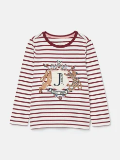 Girls' Ava Berry Red Stripe Artwork T-Shirt