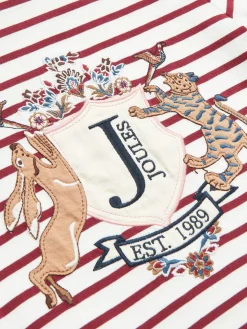 Girls' Ava Berry Red Stripe Artwork T-Shirt