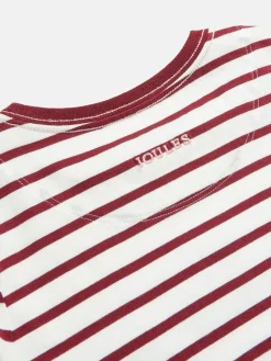 Girls' Ava Berry Red Stripe Artwork T-Shirt