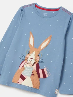 Girls' Ava Blue Artwork T-Shirt