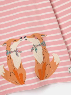 Girls' Ava Pink Stripe Artwork T-Shirt