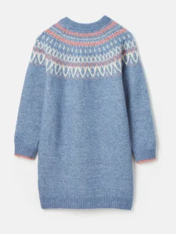 Girls' Charlotte Blue & Pink Fair Isle Jumper Dress