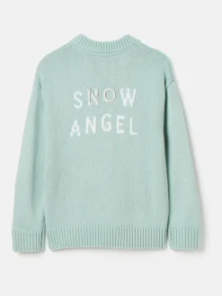 Girls' Cracking Blue Intarsia Artwork Jumper