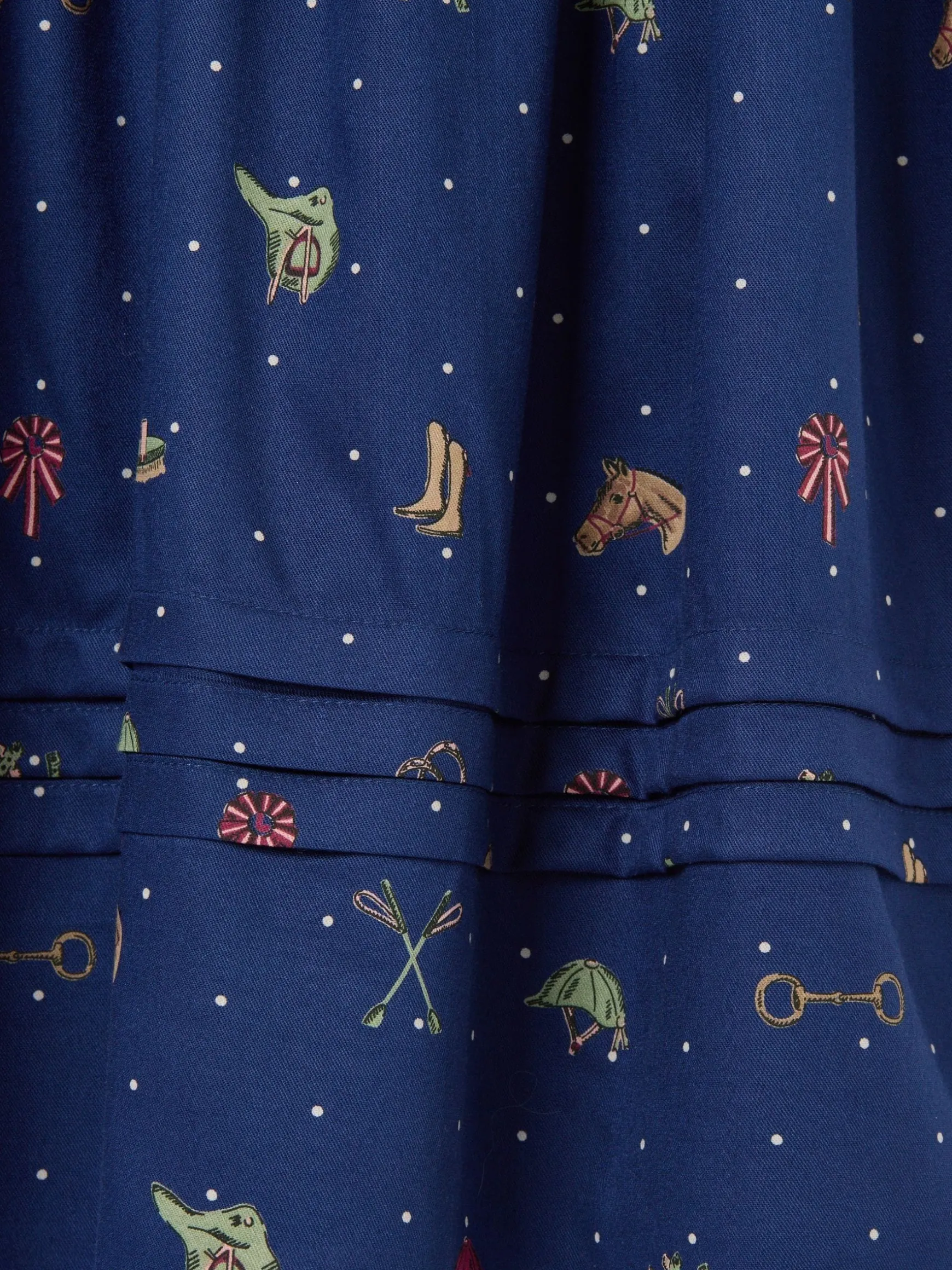 Girls' Ella Navy Print Bow Collar Dress