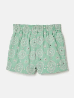 Girls' Hopscotch Green Woven Shorts
