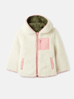 Girls' Kali Cream Fleece Lined Reversible Quilted Jacket