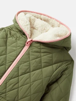 Girls' Kali Cream Fleece Lined Reversible Quilted Jacket