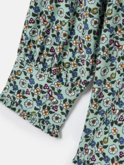 Girls' Liliana Blue Ditsy Pop Over Blouse