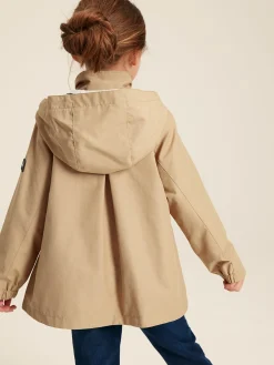 Girls' Meadow Stone Lightweight Waterproof Raincoat With Hood