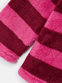 Girls' Merridie Pink Stripe Half Zip Borg Fleece