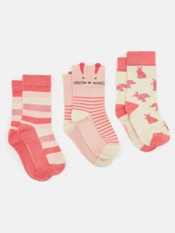 Girls' Neat Feet Pink 3 Pack Socks