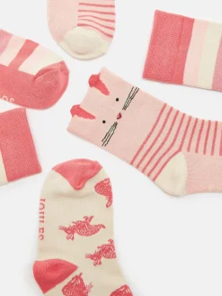 Girls' Neat Feet Pink 3 Pack Socks