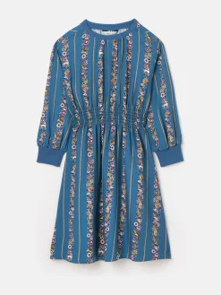 Girls' Odelia Blue Animals Print Printed Dress