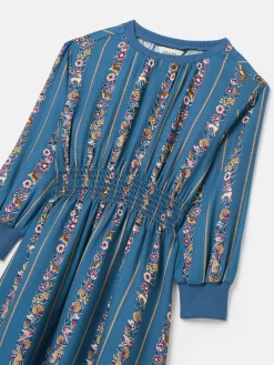 Girls' Odelia Blue Animals Print Printed Dress