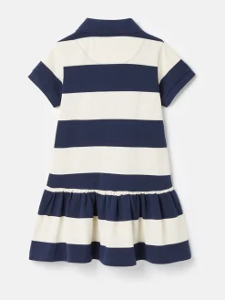 Girls' Orla Navy Stripe Polo Shirt Dress