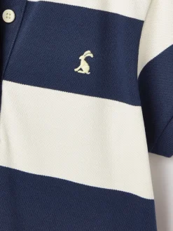 Girls' Orla Navy Stripe Polo Shirt Dress