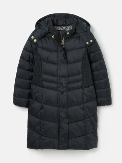 Girls' Pembury Navy Blue Showerproof Padded Coat with Hood