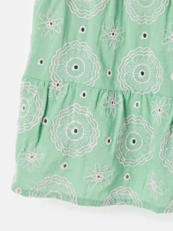 Girls' Playtime Green Tiered Woven Top