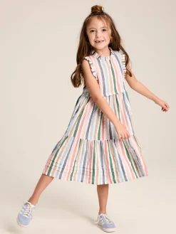 Girls' Poppie Multi Stripe Tiered Dress