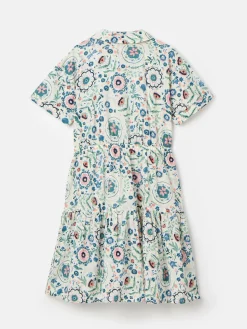 Girls' Summer Pink / Green Textured Shirt Dress