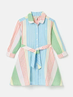 Girls' Summertime Multi Stripe Woven Shirt Dress