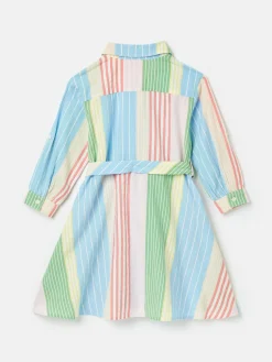 Girls' Summertime Multi Stripe Woven Shirt Dress
