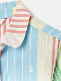 Girls' Summertime Multi Stripe Woven Shirt Dress