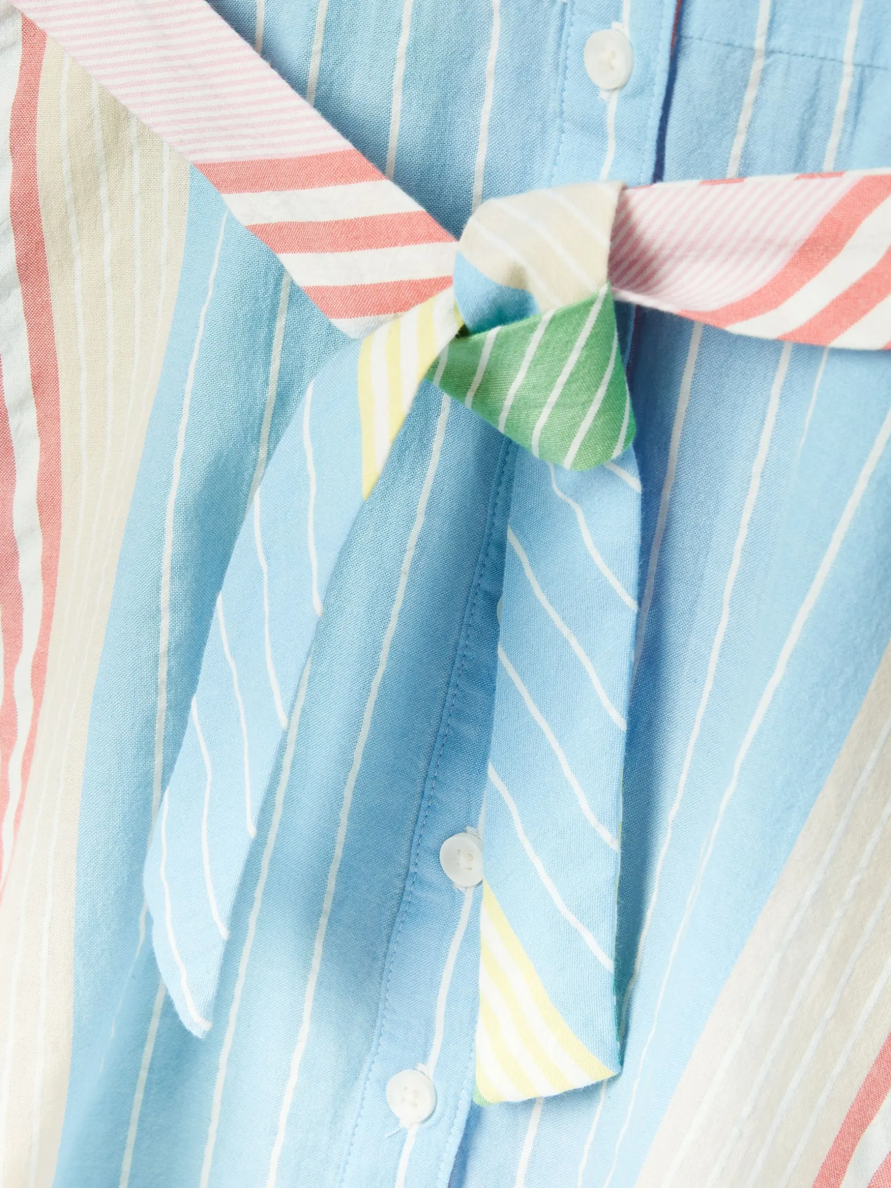 Girls' Summertime Multi Stripe Woven Shirt Dress
