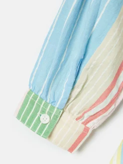 Girls' Summertime Multi Stripe Woven Shirt Dress