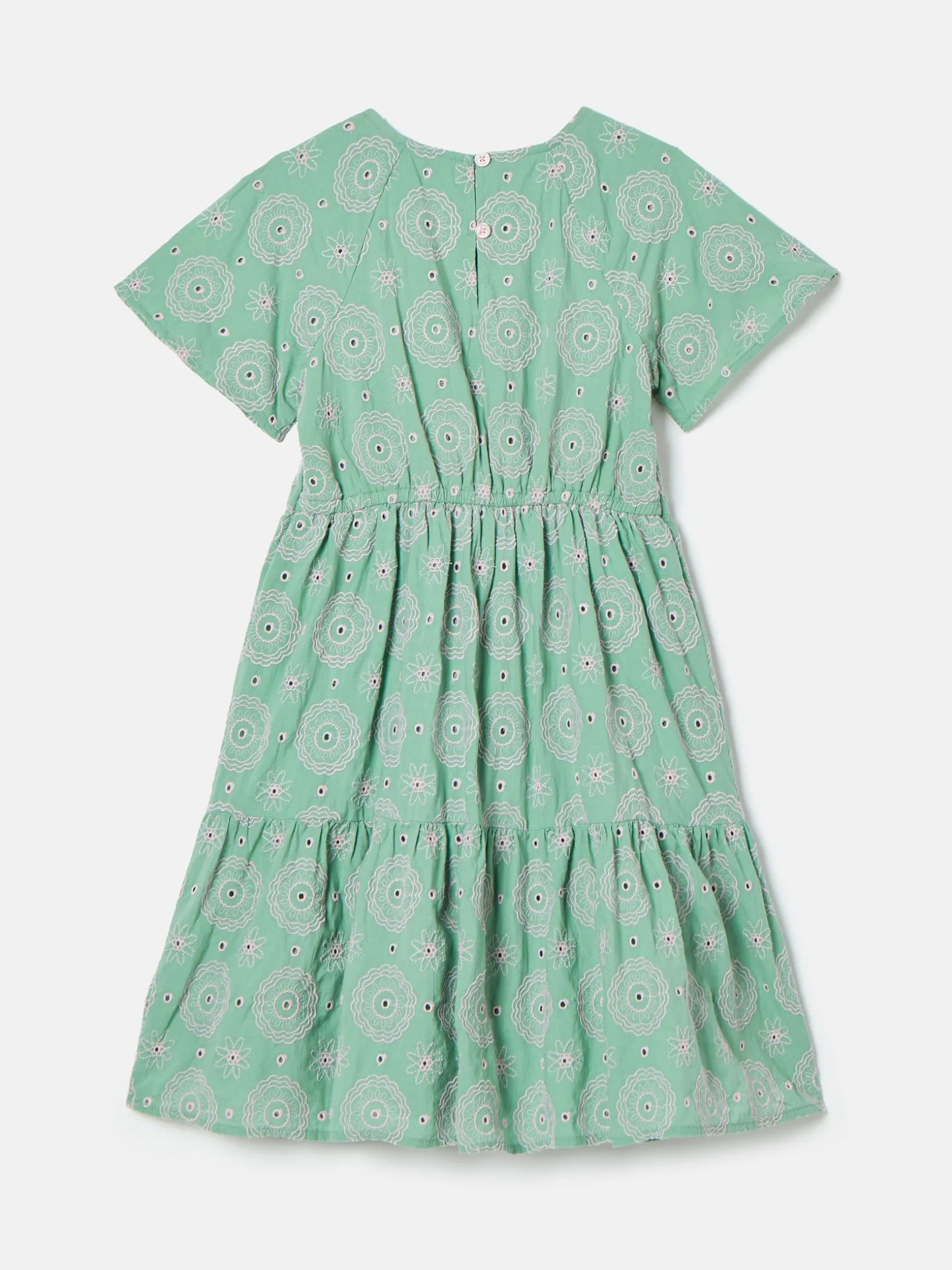 Girls' Sunshine Green Tiered Woven Dress