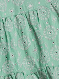 Girls' Sunshine Green Tiered Woven Dress