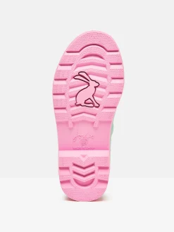 Girls' Teal Blue Printed Wellies