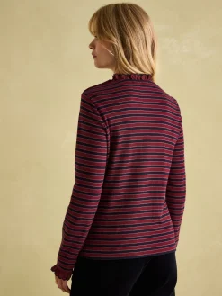 Grace Burgundy Long Sleeve Jersey Top