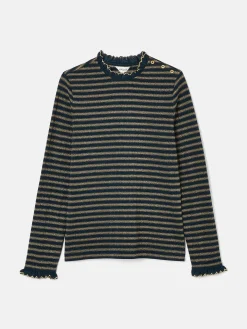 Grace Navy sparkle Long Sleeve Jersey Top