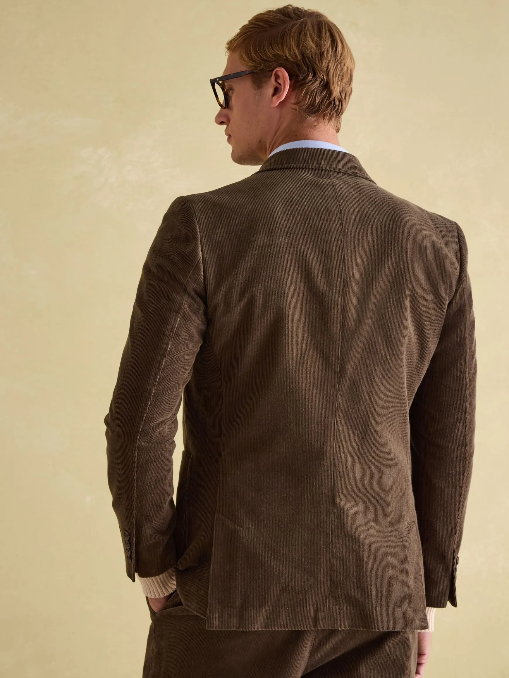 Green Corduroy Slim Fit Suit Jacket