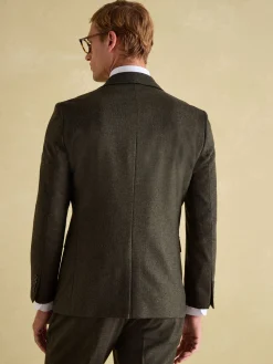 Green Slim Fit Texture Suit Jacket