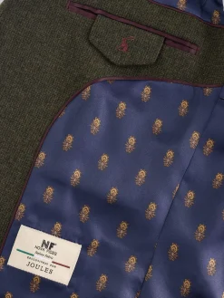 Green Slim Fit Texture Suit Jacket