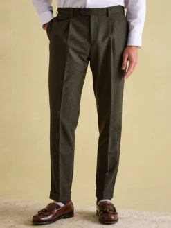 Green Slim Fit Texture Suit Trousers