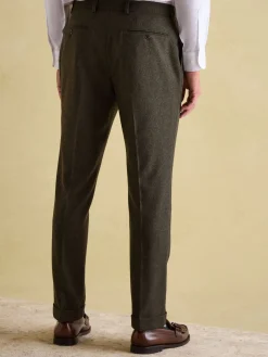 Green Slim Fit Texture Suit Trousers